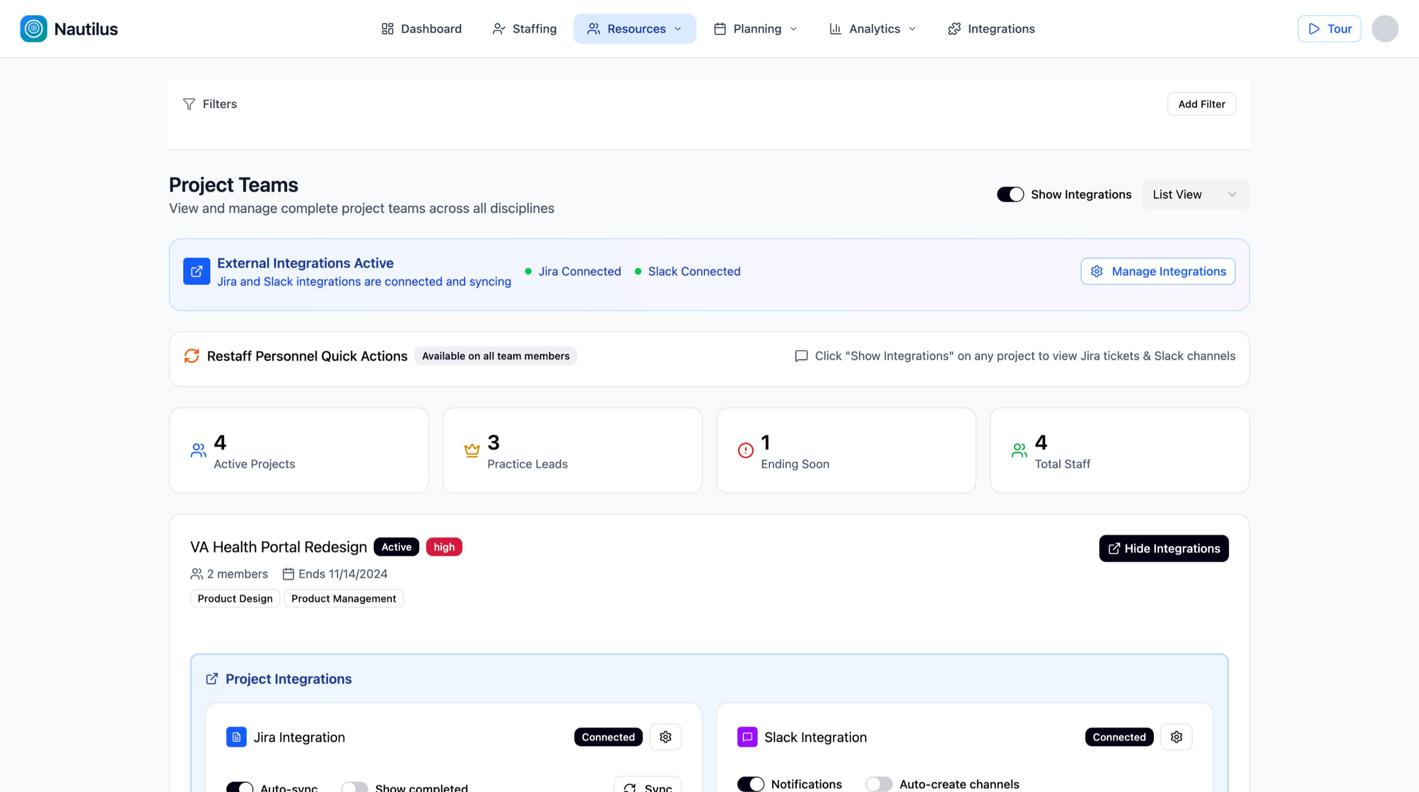 Scenario planning comparison view