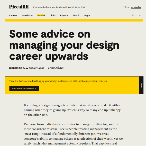 Some advice on managing your design career upwards